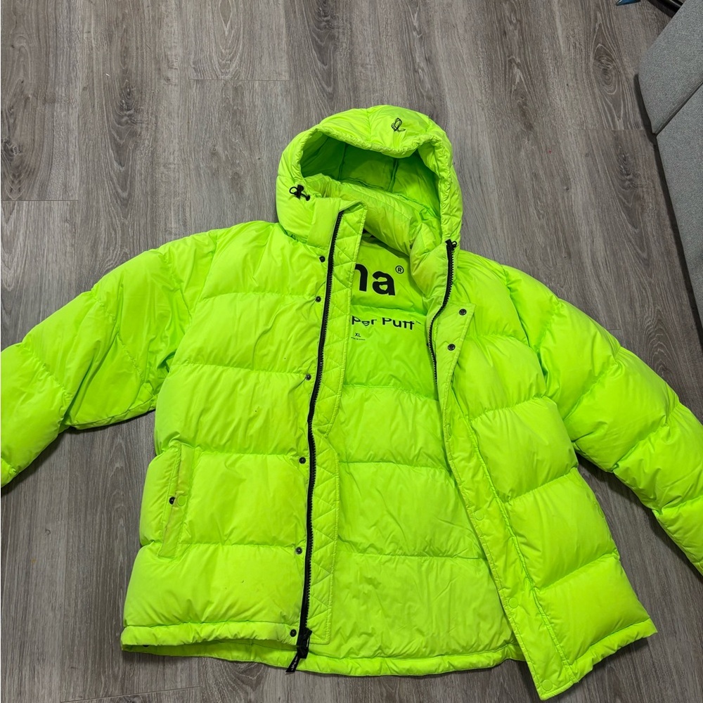 TNA Vibrant Lime Puffer Jacket